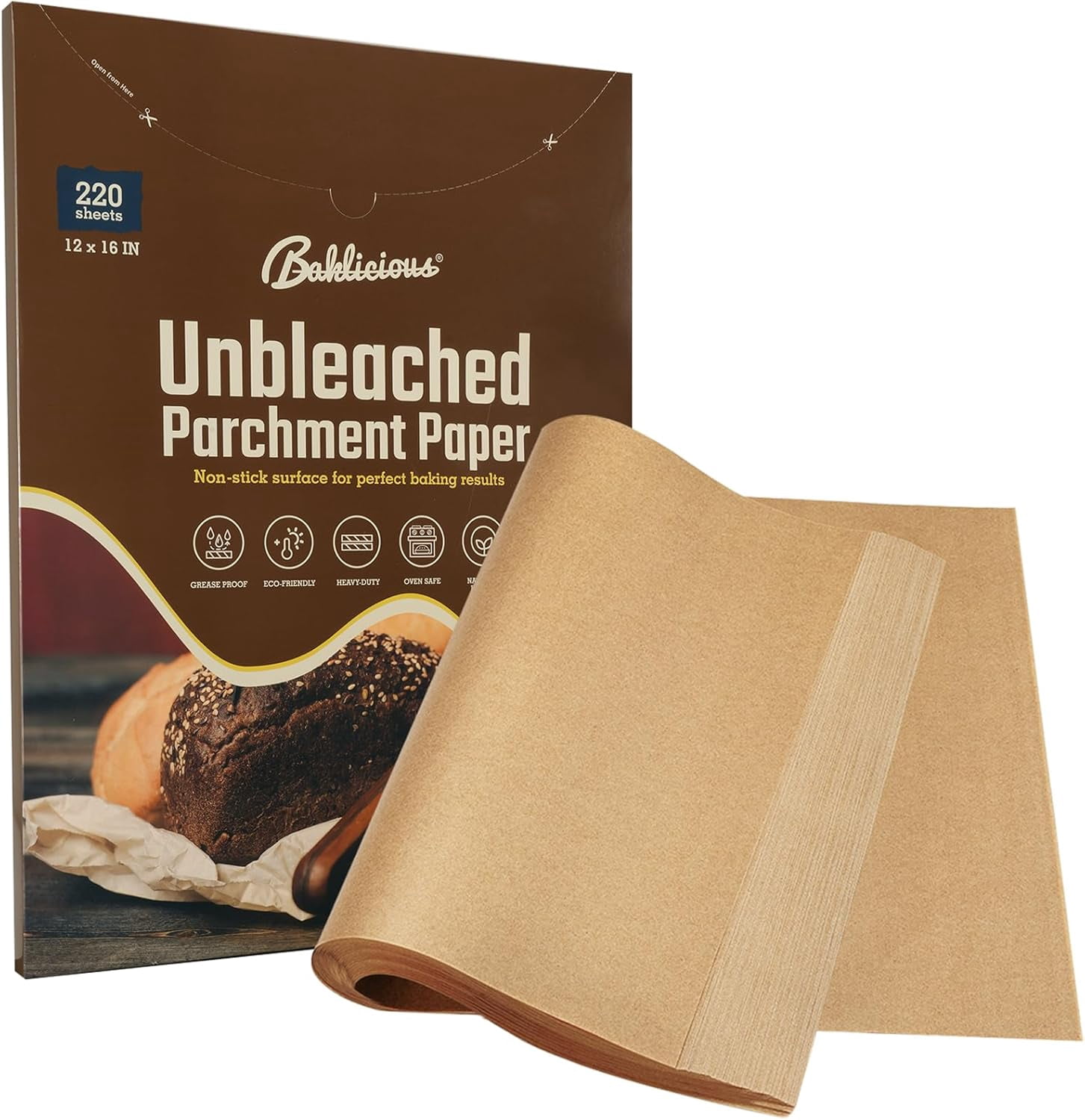220 Pcs Unbleached Parchment Paper Baking Sheets, Pre-cut Heavy Duty Parchment Baking Paper for Air Fryer, Oven, Bakeware, Steaming, Cooking Bread, CupCake, Cookies