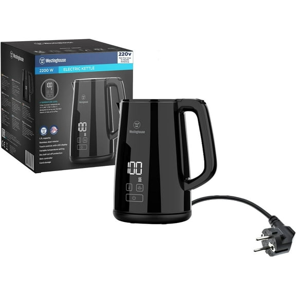 220 volts Kettle -Double Wall-Variable Temperature kettle - Stainless steel interior and cool touch exterior 1.7 LIter 220v 240 volt (NOT FOR USE IN USA)