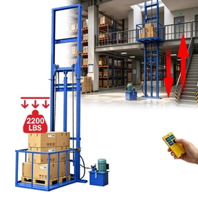 YFYUA 2200 lbs Electric Hydraulic Lift Platform, 32 FT Scaffolding Lift Platform, Wall-Mounted Cargo Lift with Wireless Remote Control