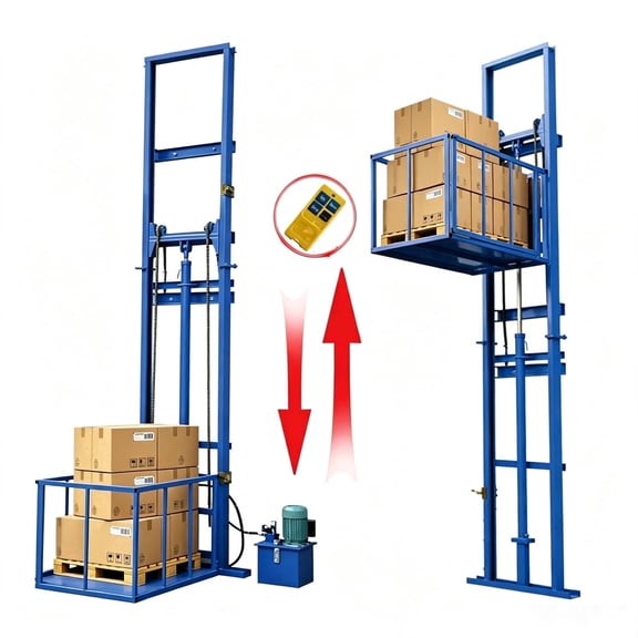 YFYUA 2200 LBS Electric Hydraulic Lift Platform 9.8 FT Scaffolding Lift Platform Wall Mounted Cargo Lift Shaftless Home Elevator and 1500w Power Hoist System for Factory Warehouse Home