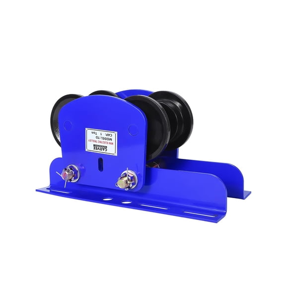 2200 lbs/1 Ton Electric Hoist Manual Trolley, 2.68"-4.33" I-Beam Adjustable - Fits PA200–PA500, Blue