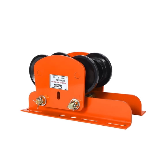 2200 lbs/1 Ton Electric Hoist Manual Trolley, 2.68"-4.33" I-Beam Adjustable - Fits PA200–PA500, Orange