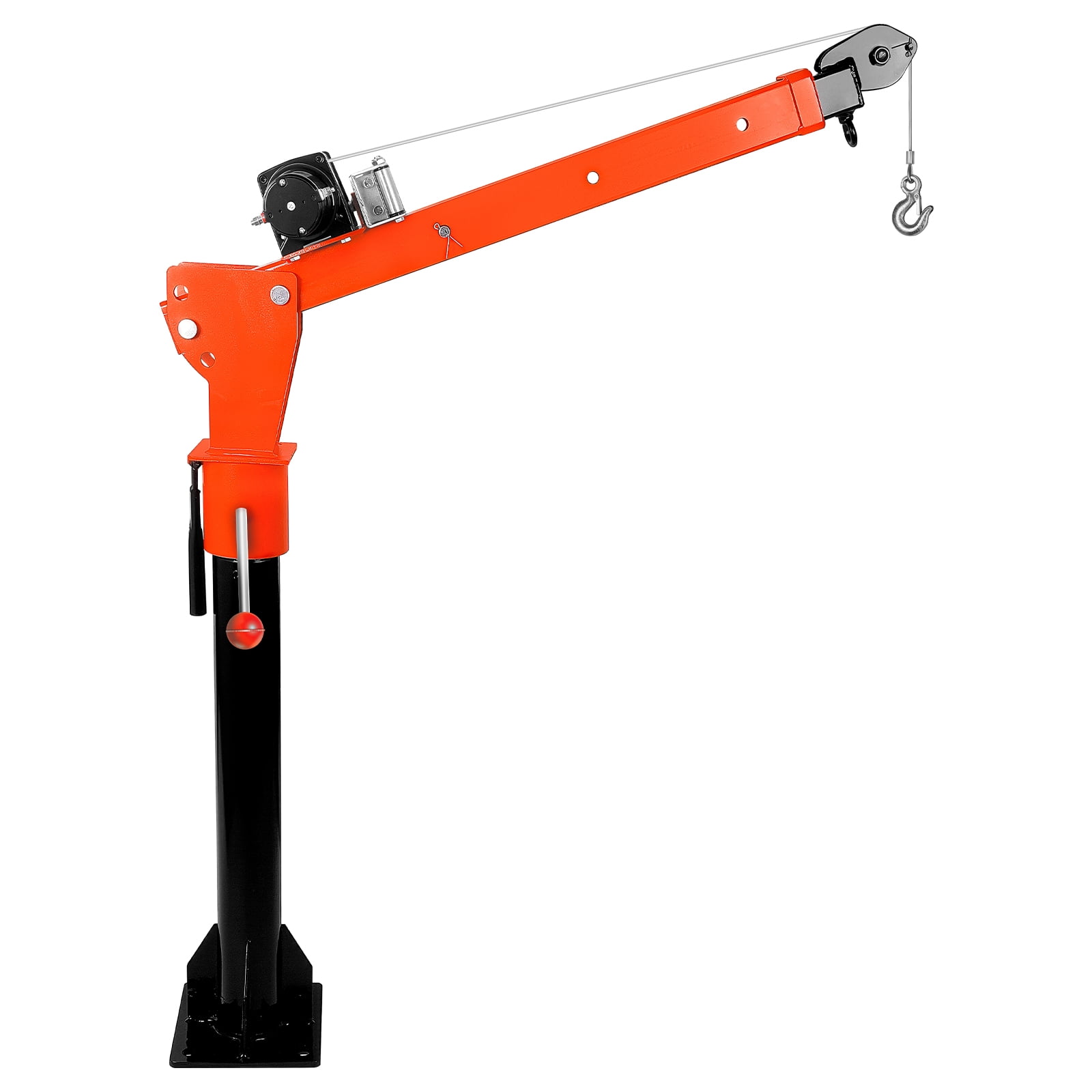 2200 lbs Electric Pickup Truck Crane with Electric Winch 5000 lbs 12V, Folding Truck-Mounted Bed Crane, Steel Pickup Truck Jib Crane Hoist 360° Swivel for Lifting Goods in Construction, Factory
