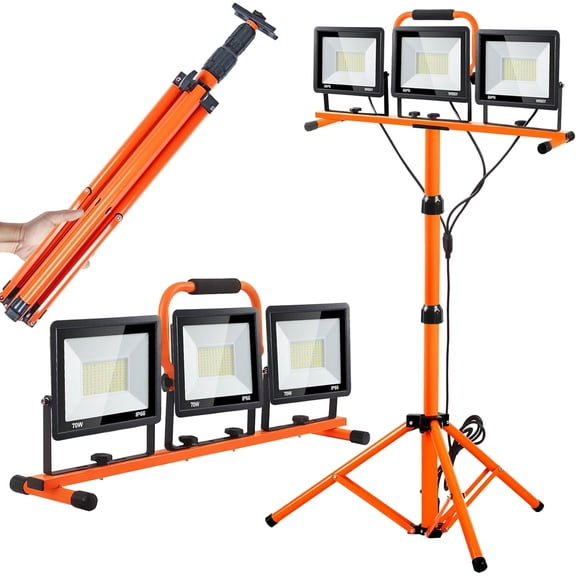 22000 Lumen 3 Head Adjustable Foldable LED Work Light with Tripod Stand IP66 Waterproof Bestseling