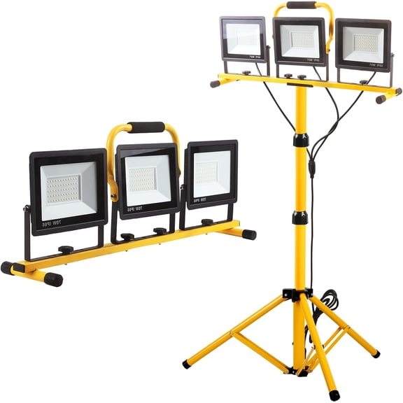 22000 Lumen 3 Head Portable LED Work Light with Adjustable Foldable Tripod Stand IP66 Waterproof Bestseling