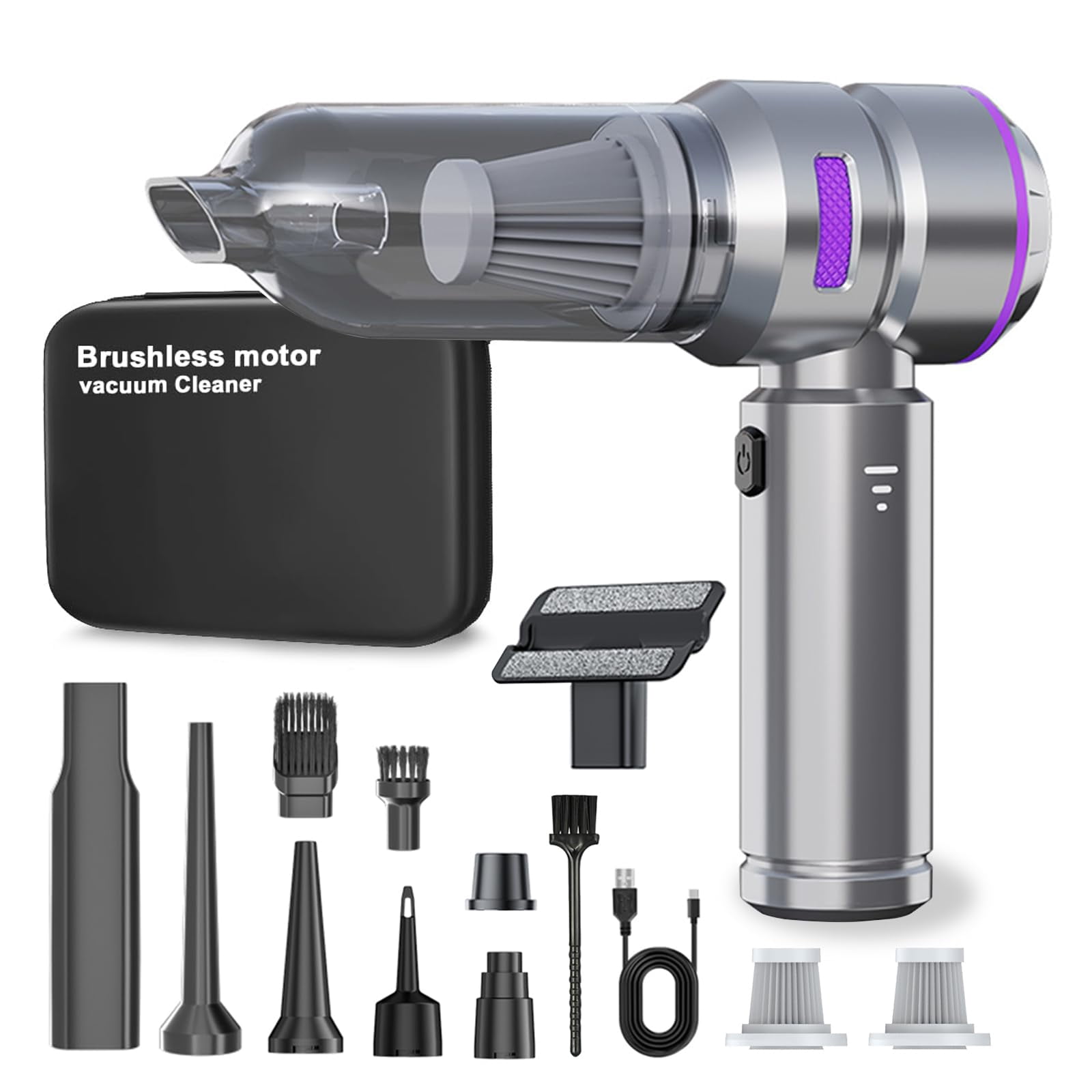 22000PA High Power Mini Car Vacuum Cleaner, Rechargeable Handheld Cordless Vacuum & Compressed Air Duster, Portable Car & Home Cleaning Tool