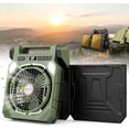 thumbnail image 1 of 22000mAh Portable Camping Fan with Dual Solar Panels, 10" Rechargeable Battery Operated Tent Fan with LED Lantern & Arc Flashlight, 180° Oscillating Outside Fan & Power Bank for Camping, Fishing, 1 of 6