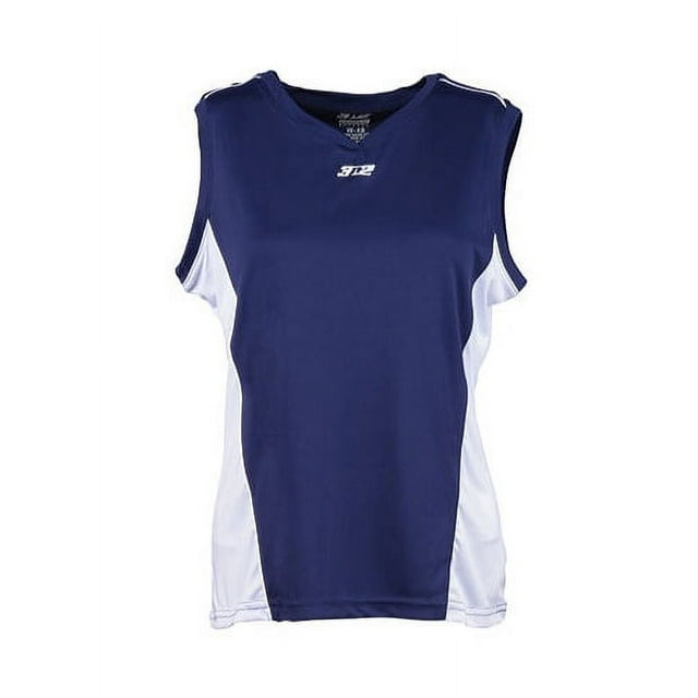 2200G-0306-YS Womens Sleeveless, Navy And White - Youth Small