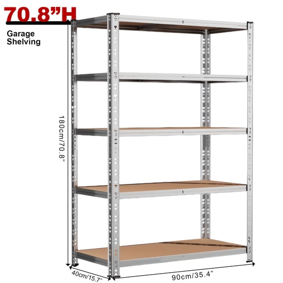 2200LBS 5-Tier Heavy Duty Garage Storage Shelving - 70.8"H/59"H Adjustable Metal Utility Rack, Durable Frame for Basement Pantry Closet Warehouse Home