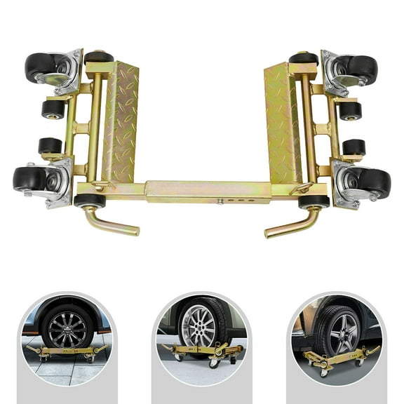 2200LBS Car Wheel Dolly Car Moving Dolly Heavy Duty Car Tire Dolly Set of 1 Ratchet Tire Skate Dolly for SUVs, Trucks Car Mover Wheel Dolly for Workshop Car Showrooms (Gold)