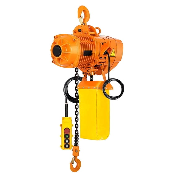 2200LBS Electric Chain Hoist, 1 Ton Lift, 13 ft/min, Copper Motor, Wired Remote, G80 Chain, Industrial Heavy Duty Lifting for Warehouse & Construction