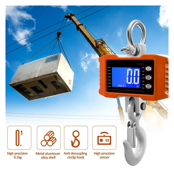 2200Lbs Hanging Scale Digital Industrial Scale Industrial Heavy Duty Crane Scale With Hook Spring Sensor For ConstructionFactory ,Reliability