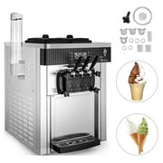 2200W Commercial Ice Cream Machine Countertop 20-28L/H Soft Serve Maker with LED Display