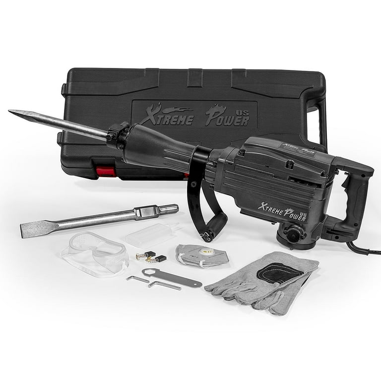 XtremepowerUS 2200W Demolition Industrial Electric Hammer Concrete Breaker w/ 2-Bit Chisel Flat Bits, Case XtremepowerUS 2200W Demolition Industrial Electric Hammer Concrete Breaker w/ 2-Bit Chisel Flat Bits, Case