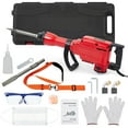 thumbnail image 1 of 2200W Demolition Jack Hammer 1400 BPM Jack Hammer Concrete Breaker Tool Kit, 2pcs Chisels Bit Set W/Case, Noise-Canceling Earplug, Shoulder Strap, 1 of 8