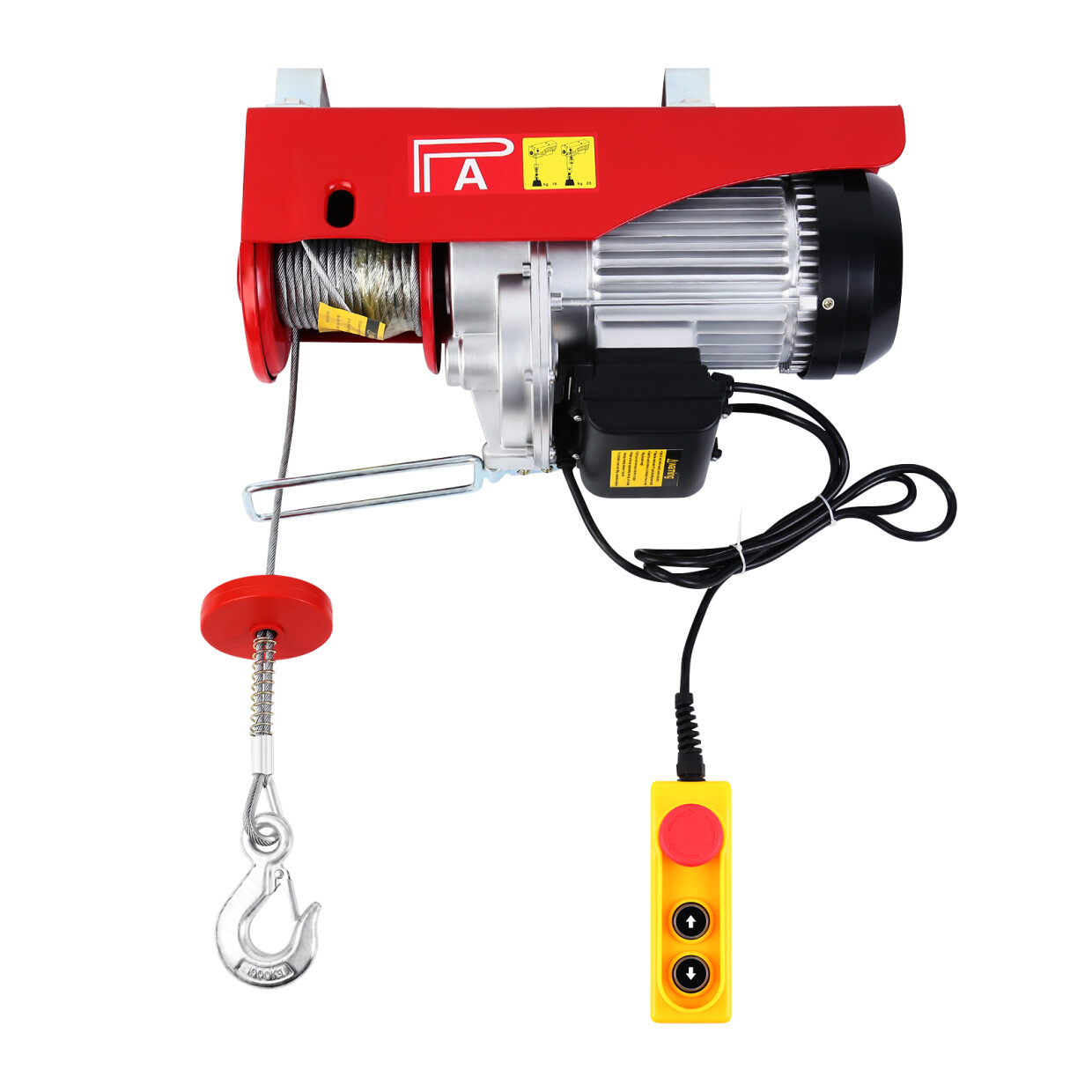 2200lbs Automatic Lift Electric Cable Hoist with Wireless Remote Control 110V Overhead Crane