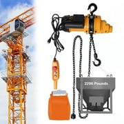 2200lbs Electric Chain Hoist, with 3m Wired Remote Control, Overhead Crane Garage, 1500W Lifting Power System w/Emergency Stop Switch, 13 Feet Max. Pulling Height