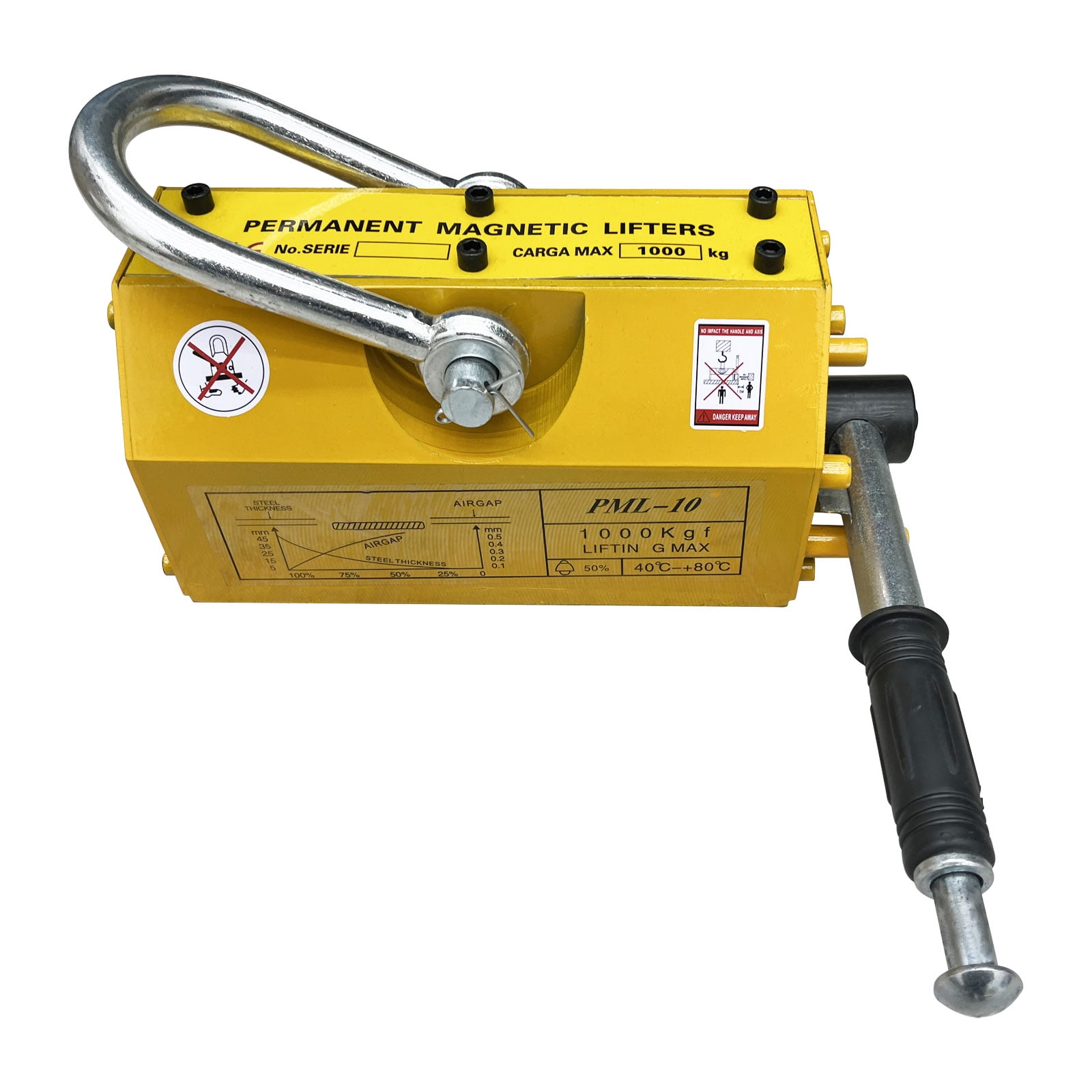 2200lbs Permanent Magnetic Lifter Metal Lifting Magnet Shop Hoist Crane with Handle Neodymium Magnetic