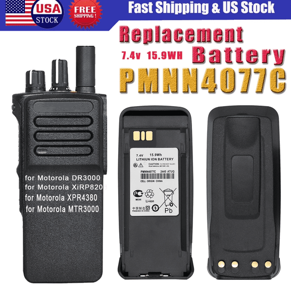 2200mAh PMNN4077C Replacement Battery for Motorola DR3000, DP3400, DGP6150+, MTR2000, DP3401,MTR3000, XPR4380, XiRP8208 Two Way Radios Li-ion Battery