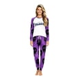 thumbnail image 1 of 220GSM Purple Drip Ghost Raglan Family Pajamas, Happy Halloween Matching Loungewear for Family Holiday Photos(Women3XL), 1 of 3