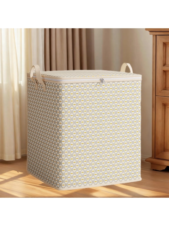 220L Heavy Duty Moving Bags Extra Large, Foldable Storage Boxes with Lids, Stackable Closet Organizer for Clothes & Moving
