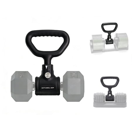 XILIHAI Dumbbell to Kettlebell Grip, 220LB Heavy Duty Converter with Dual Lock, Fits Standard & Adjustable Dumbbells for Home Gym Workouts