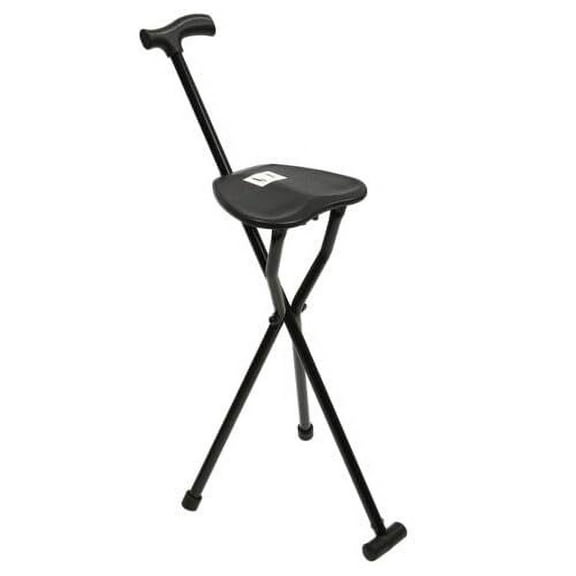 220Lbs Folding Walking Seat Stick Portable Travel Cane Hiking Chair Stool Tripod With Heavy Duty Adjustable Elders Multifunctional Crutch 2In1 Foldable For Camp Care Disabled Canes