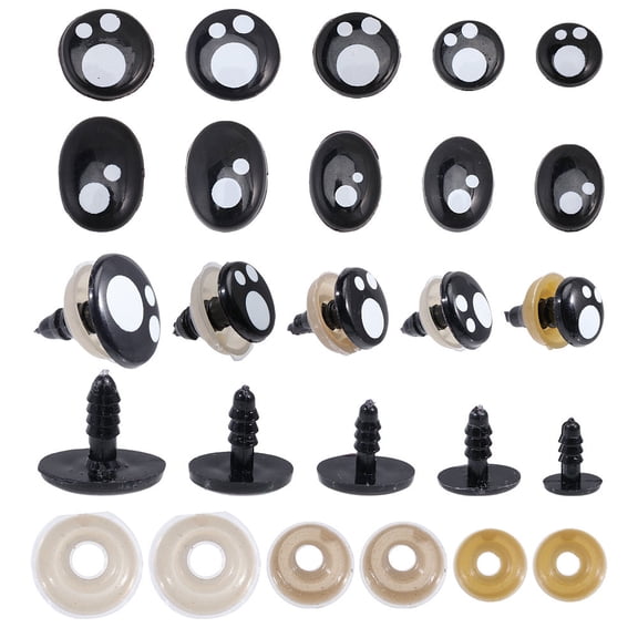 220Pcs Safety Eyes Amigurumi Craft Eyes Black Crochet Eyes Kawaii Eyes with 220 Pcs Washers Crochet Plush Animal Making Stuffed Animals