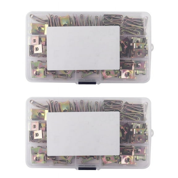 220Pcs Speed Fasteners U Nuts Self Tapping Screw Clip Hole Interior Door Trim Panel Clips Metal Rivets