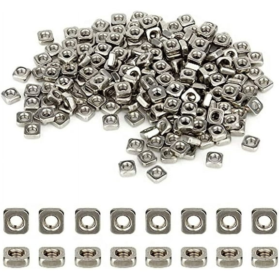 220Pcs Stainless Steel M3 Square Nuts Square Thin Nuts 5.4mm Insert Nut for Lock Washers
