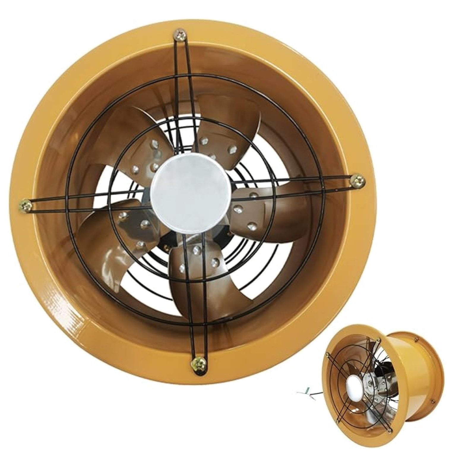 220V 10 inch Axial Fan Explosion-Proof Axial Flow Fan Cylinder Pipe Fan Tube Fan Wall Mounted Ventilator Draft Fan Tube Axial Fan 1400RPM Window Exhaust Fan for Kitchen Warehouse Workshop