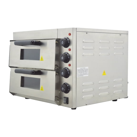 220V 16'' Commercial Double-Decker Pizza Oven Electric Pizza Snack Maker Machine