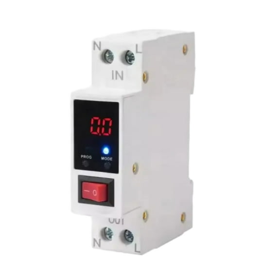 220V 16A Digital Display Voltage Protector Device Din Rail Adjustable Recovery Reconnect Over and Under Voltage Protector 1.5P Power Meter Protect Relay