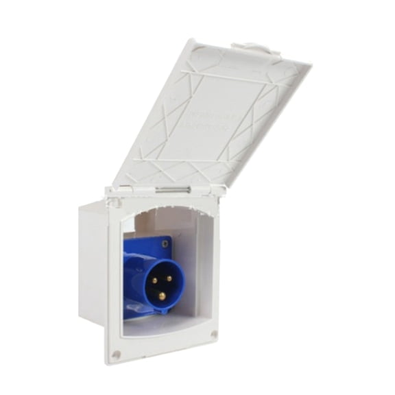 220V-240V 16A 23A Marine Power Inlet Male Inlet Power Socket for Trailer, Boats, Power Inlet, White Black