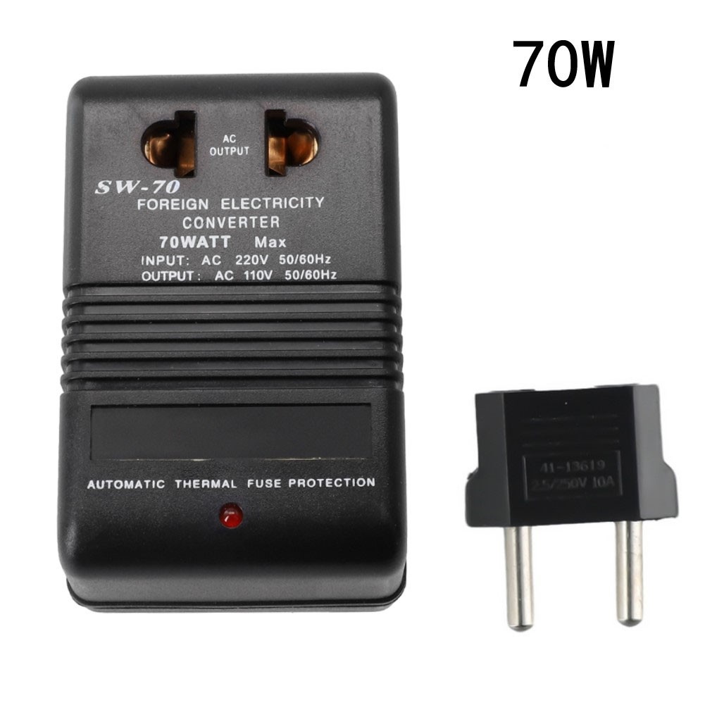 220V/240V To 110V/120V Down Voltage Converter Transformer 70W Transformer Travel