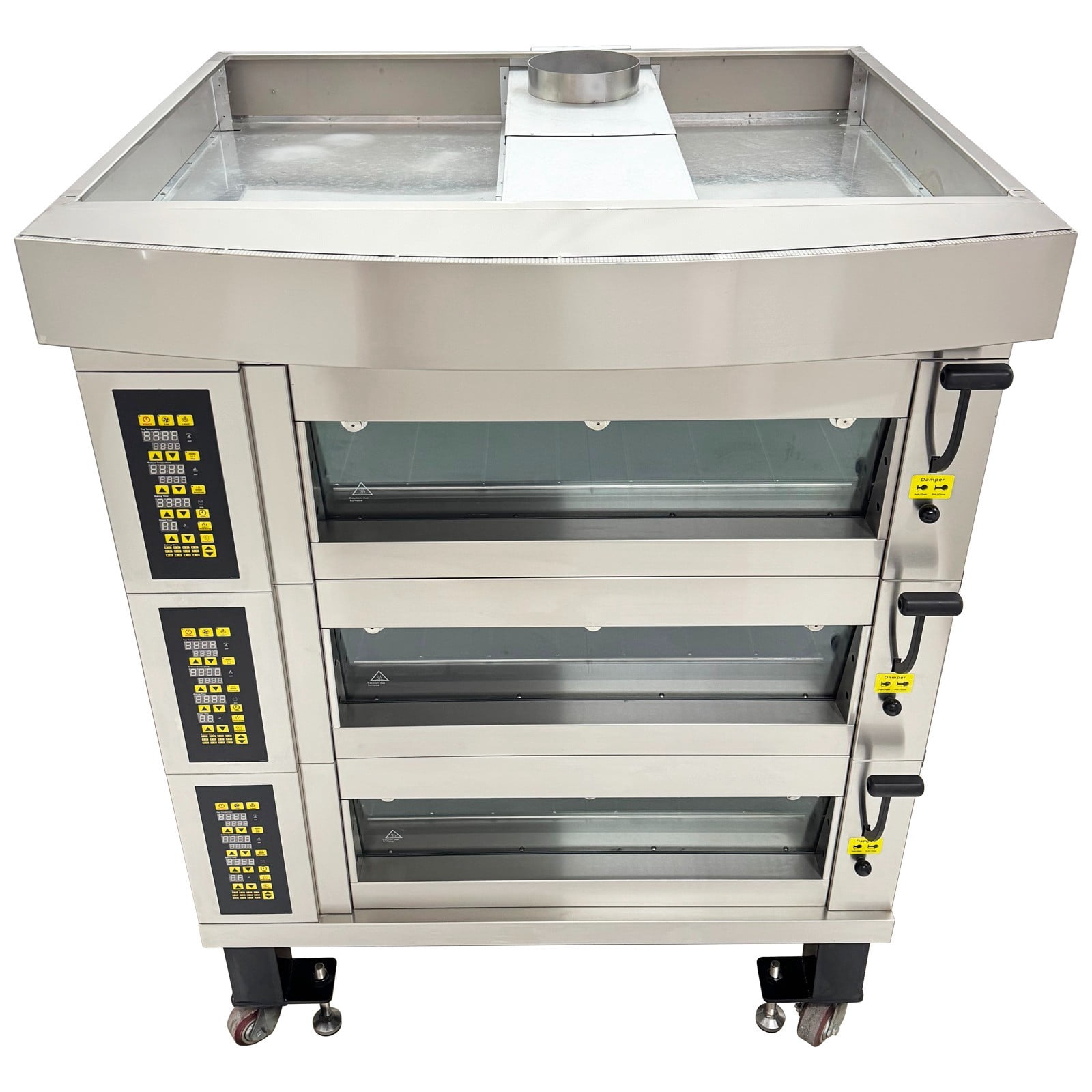 220V 3-Phase Commercial Movable Electric Pizza Oven 3-Layer Electric Heating Oven