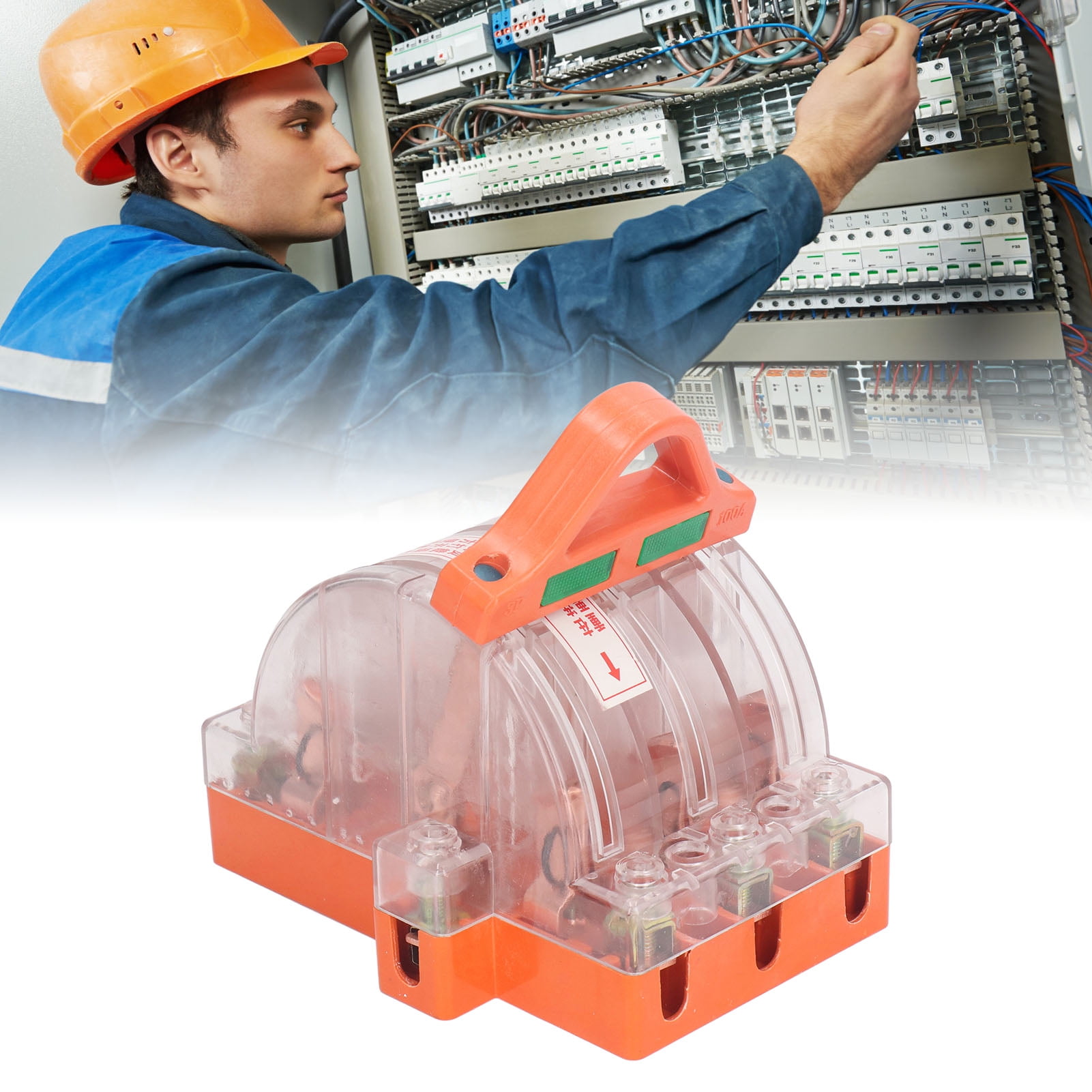 220V 380V 3 Poles Electrical Knife Switch With Transparent Cover 3 Pole