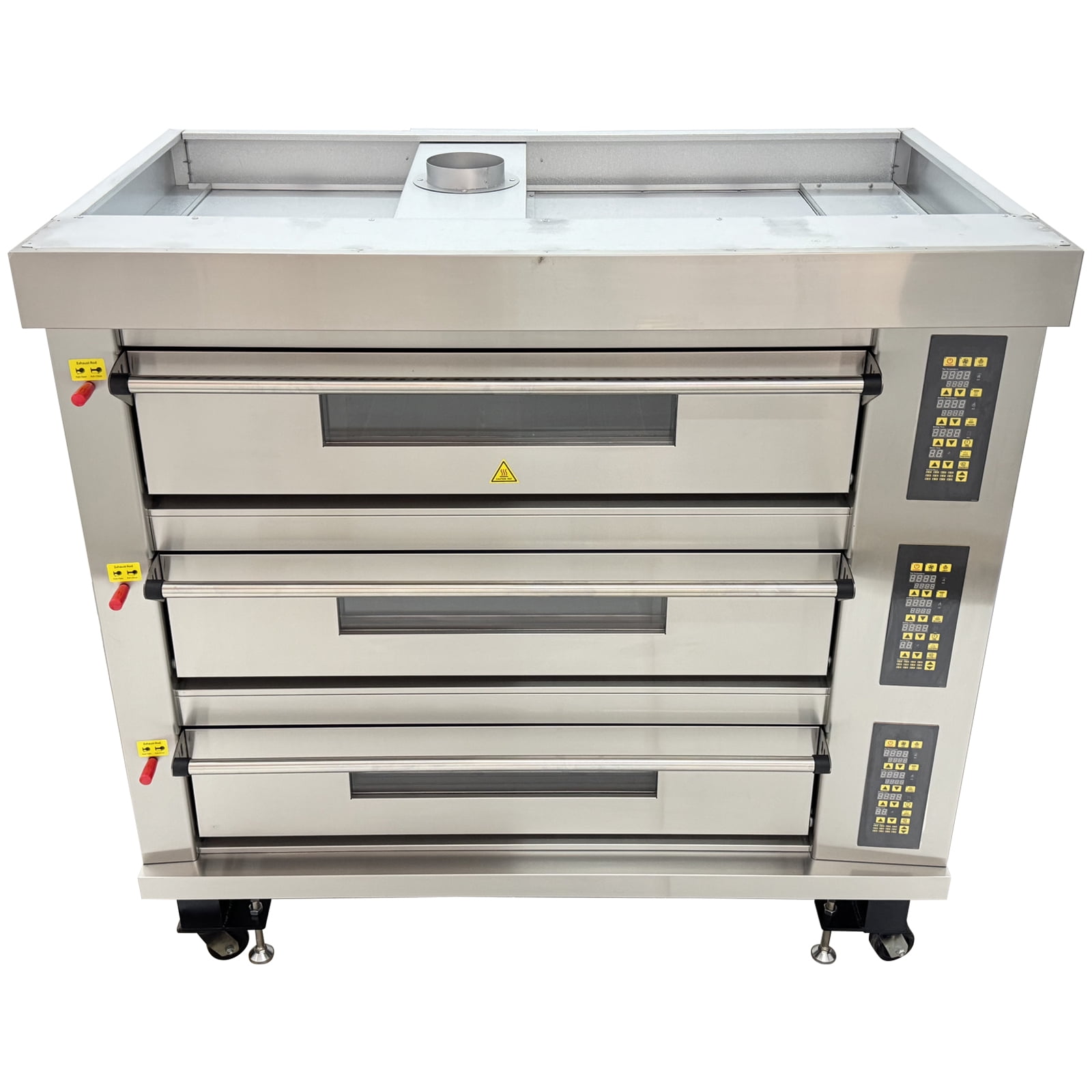 220V 3PH Commercial Movable Triple Layer Pizza Oven Electric Pizzeria Baking Equippment