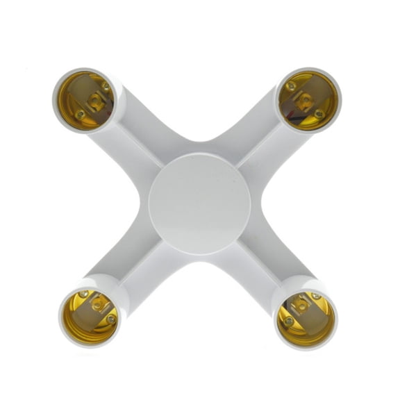 220V 4-Way Led Base Socket Adapter E27 To 4-E27 Lamp Holder Splitter Four Output