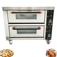 thumbnail image 1 of 220V 6.4KW Commercial Movable Double-Decker Pizza Oven Electric Bread Snack Meat Maker Machine, 1 of 11