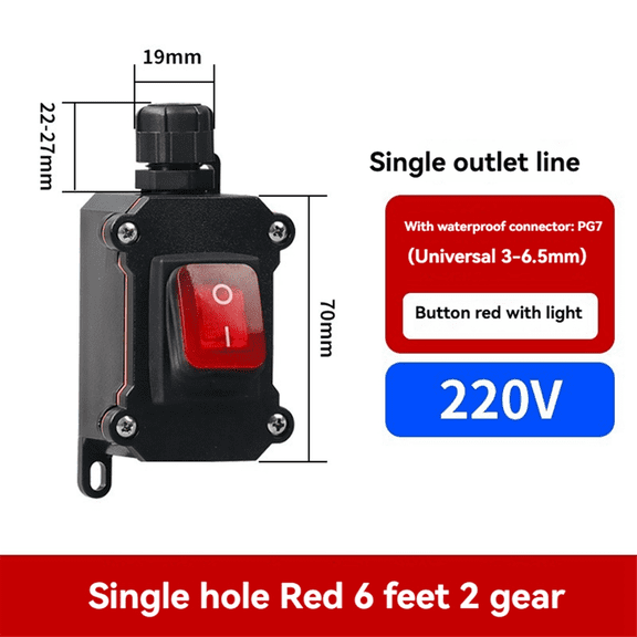 220V Boat Rocker Switch IP68 Waterproof 16A High Current Power