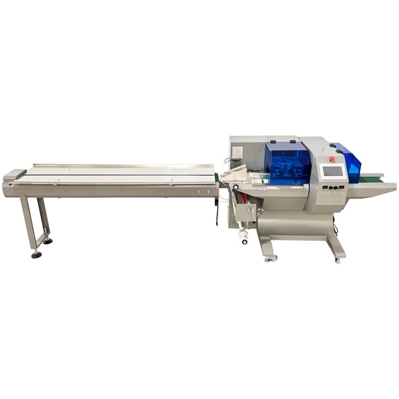 220V Candy Cookie Biscuit Pillow Type Flow Packer Automatic Horizontal Flow Wrapping & Bag Sealing Machine for Snack Packaging
