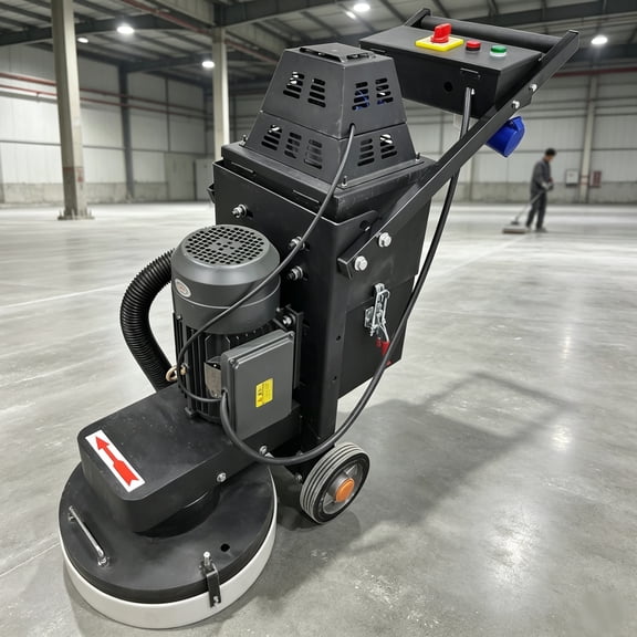 220V Concrete Floor Sander Polisher 5-Head Grinding Base 20L Dust Bin for Cement Surface Grinding
