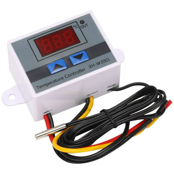 220V Digital LED Temperature Controller 10A Thermostat Control with Switch Digital Display Incubation Controller,1* Temperature Controller,White
