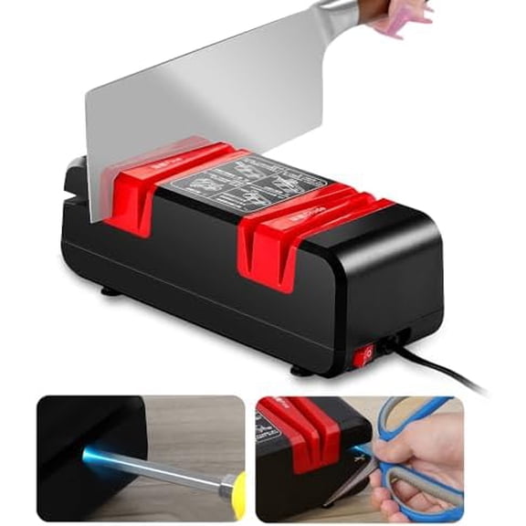 220V Electric Knife Sharpener Multifunctional Stone Automatic Fast Knives Grinder Knife Cut Stone Sharpeners 2-Stages for Quick Knife Sharpening & Polishing for Kitchen Knife