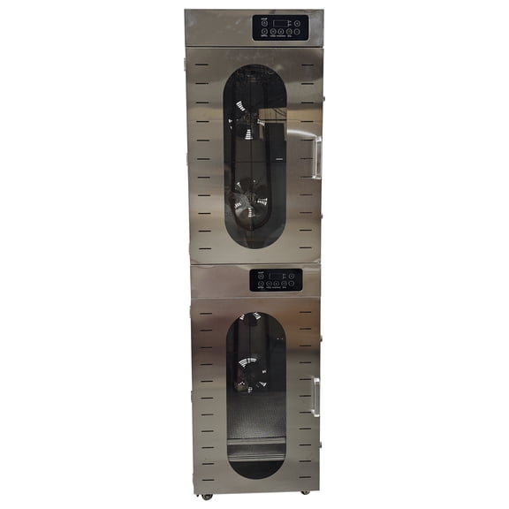 220V Food Dryer Rotary Jerky Sausage Cured Meat Dehydrator Hanging/Laying 2-in-1 86-194F 77-110lb Capacity with 70 Hooks 10 Mesh Trays