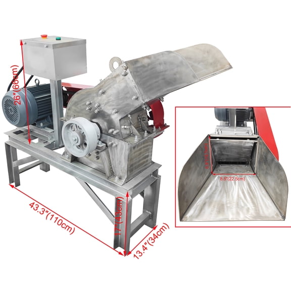 220V Hammer Crusher Rock Grinder Chemical Raw Material Crusher Machine Grinder 3 Phase