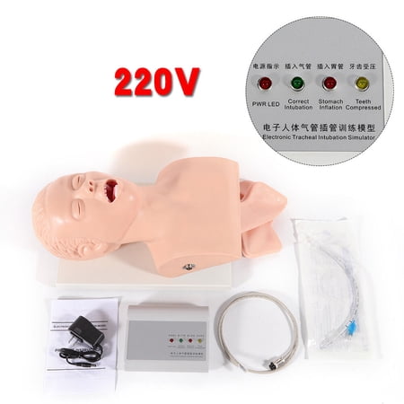 220V Intubation Manikin Study Teaching Model Airway Management Trainer Tool PVC Airway Management Trainer Intubation Manikin Teach Model Oral Nasal Intubation