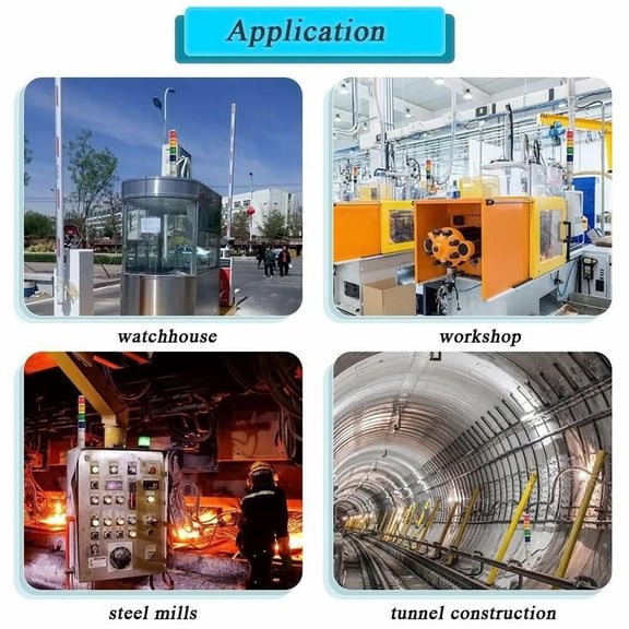 220V Led Signal Tower Stack Lights Column Lamp Andon Lights with Rotatable Base 3-Level With Buzzer