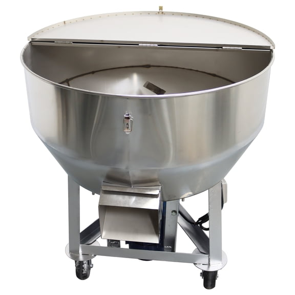 220V Stainless Steel Feed Mixer with Dust-Proof Lid 330LB Granular Plastic Mixer